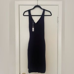 NWT Navy blue Gentle Fawn midi dress with a cut out back and cute scoop hemline